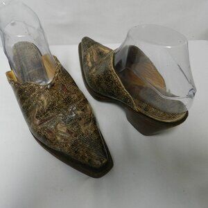 Corral Boots Vintage Leather mules clogs pointed toe brown Western Size Sz 7